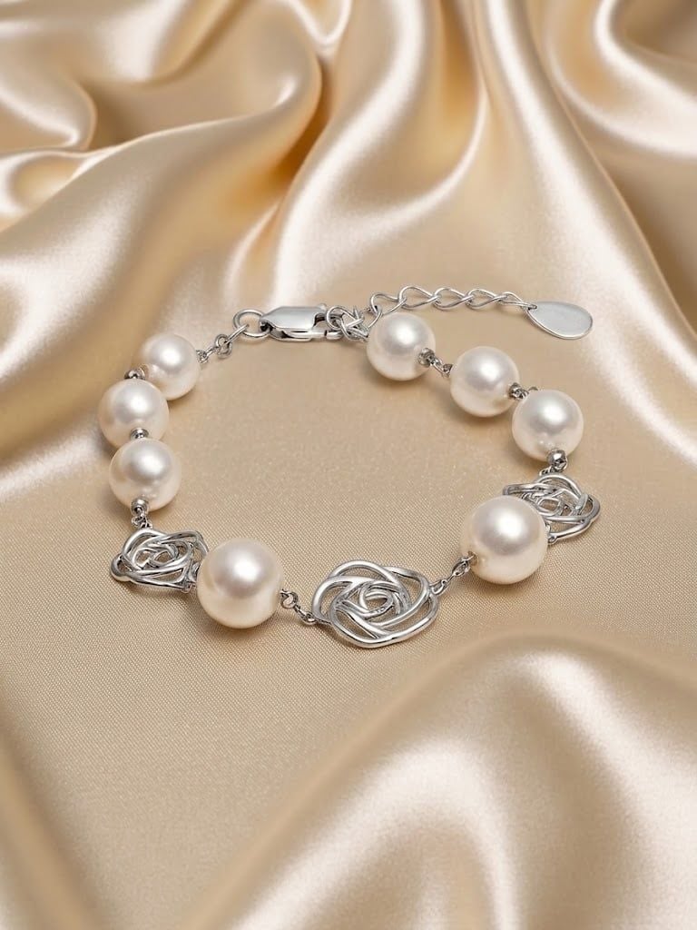 Lắc Tay Trang Sức Ngọc Trai Vogue Freshwater Trắng Hoàng Gia Pearl _W6214