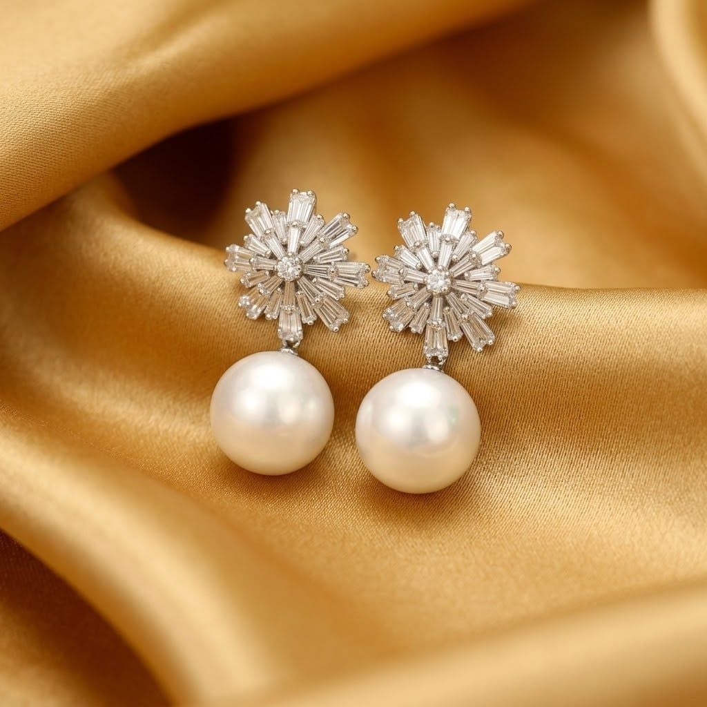 Bông Tai Trang Sức Ngọc Trai Elite Freshwater Trắng Hoàng Gia Pearl _ E3261