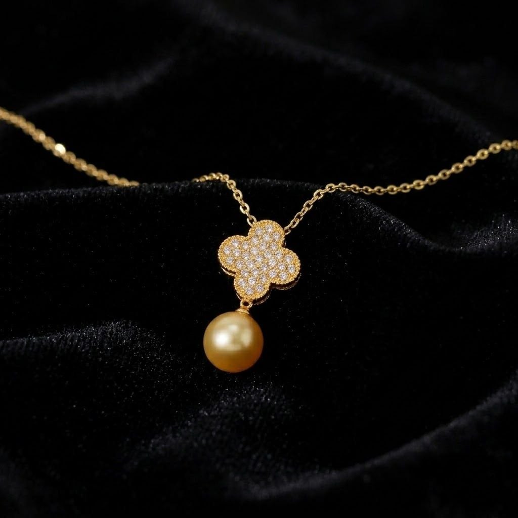 Dây Chuyền Trang Sức Ngọc Trai Phalaenopsis Akoya Vàng Hoàng Gia Pearl _ P4234