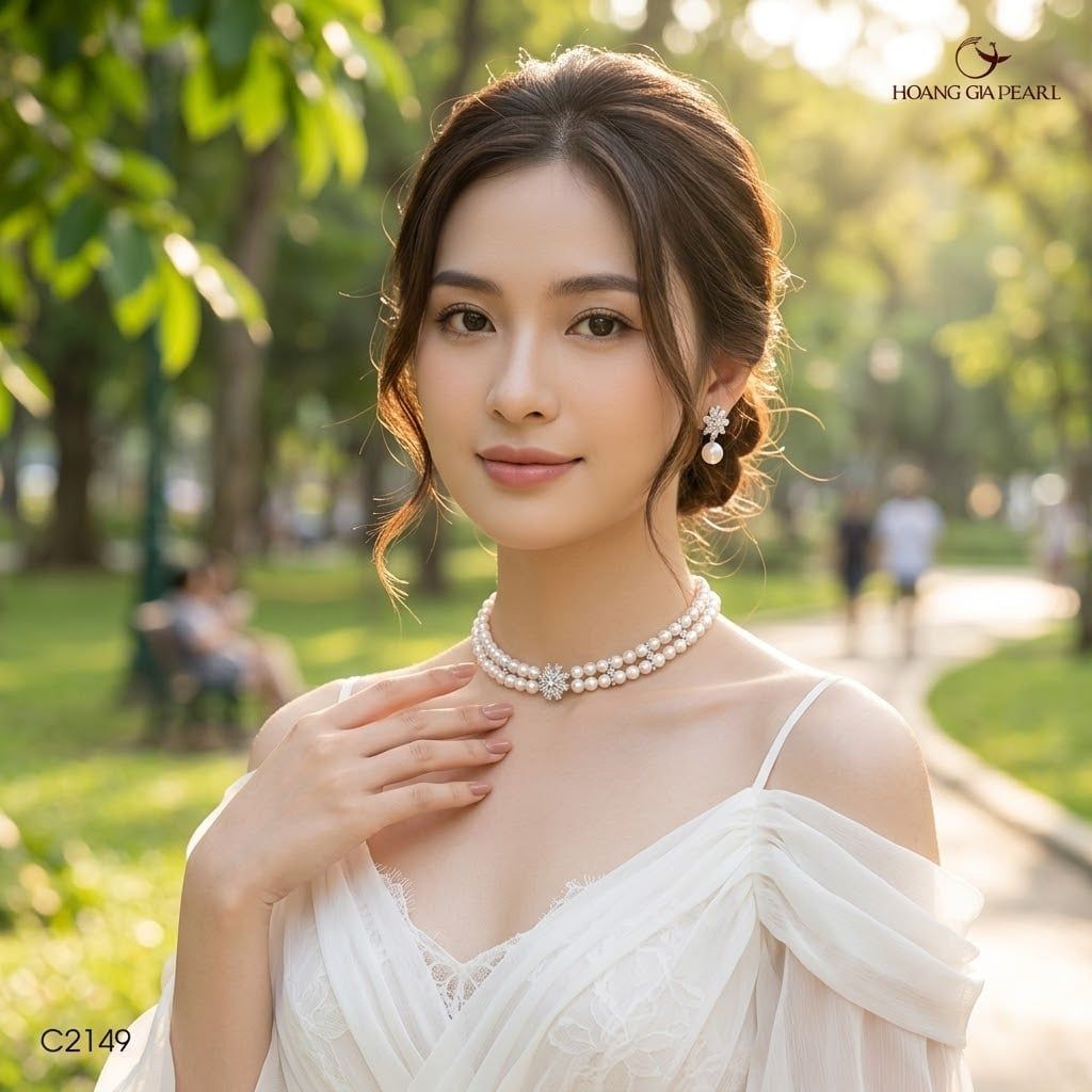 Chuỗi Trang Sức Ngọc Trai Elite Freshwater Trắng Hoàng Gia Pearl _ C2149