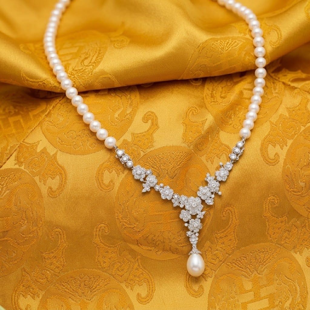 Bộ Sưu Tập Trang Sức Ngọc Trai Spring Freshwater Trắng Hoàng Gia Pearl _ C9223