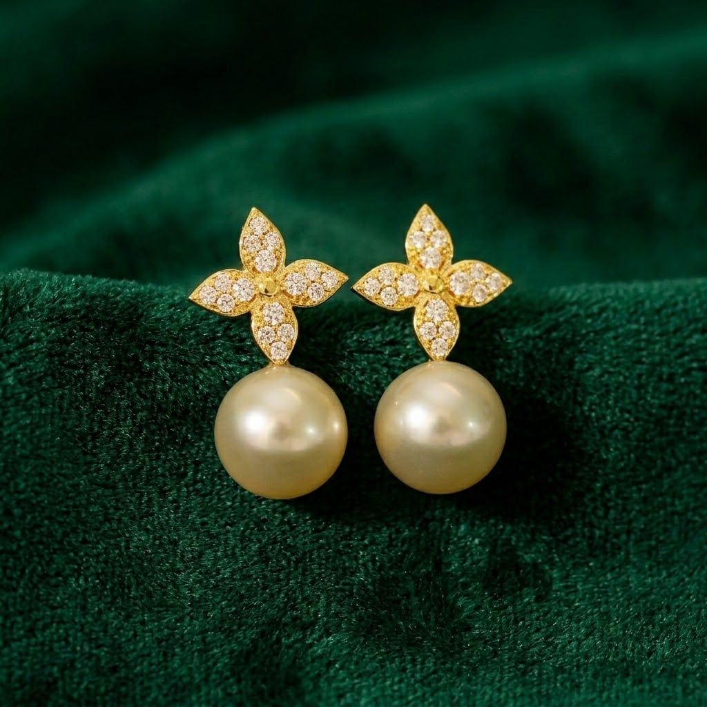 BỘ SƯU TẬP TRANG SỨC NGỌC TRAI ORCHIDS AKOYA VÀNG HOÀNG GIA PEARL_ E4228