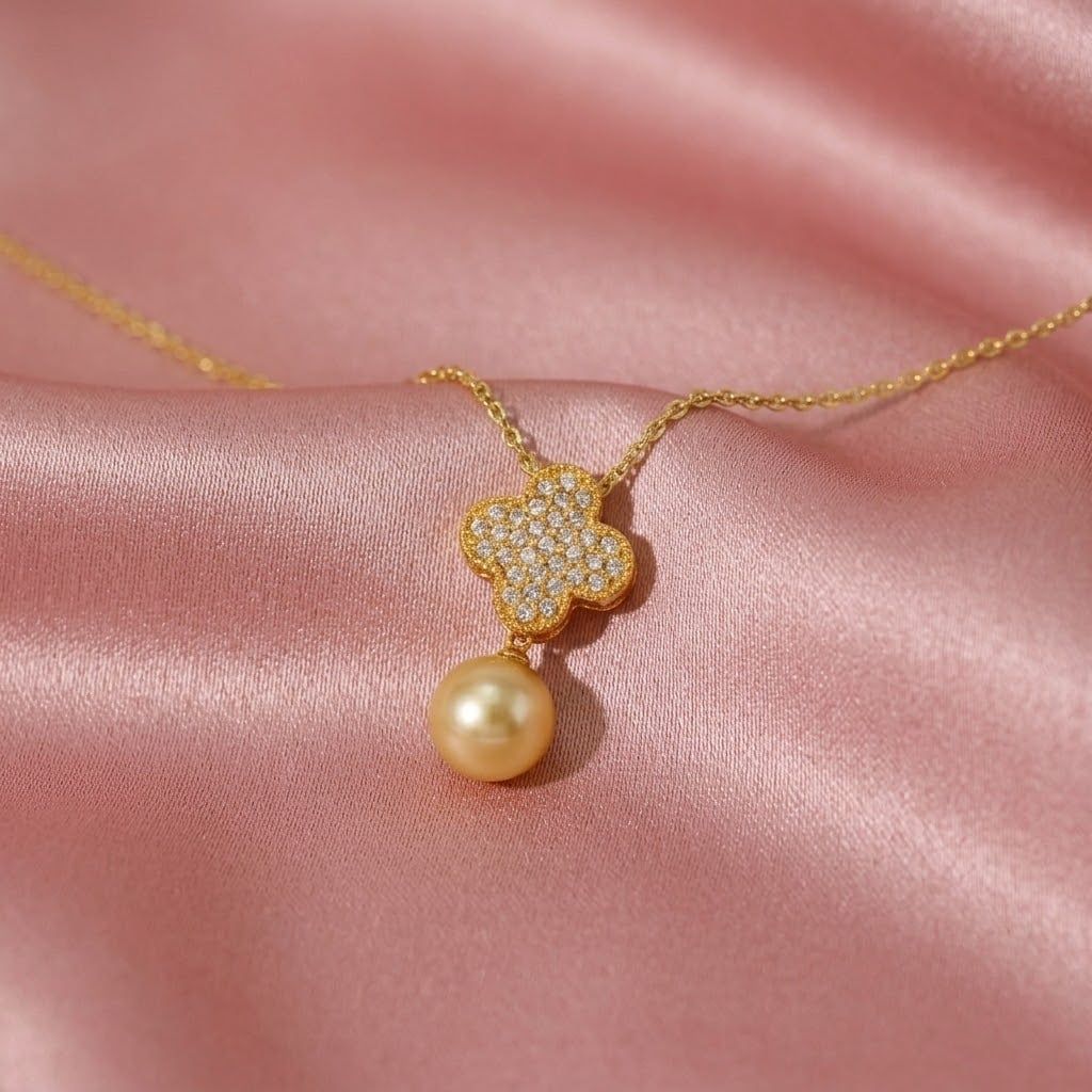 Dây Chuyền Trang Sức Ngọc Trai Phalaenopsis Akoya Vàng Hoàng Gia Pearl _ P4234