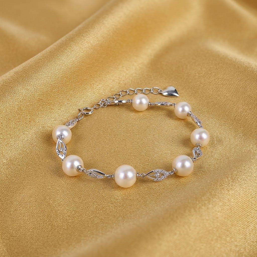 Lắc Tay Trang Sức Ngọc Trai Grand  Freshwater Trắng Hoàng Gia Pearl _ W6059
