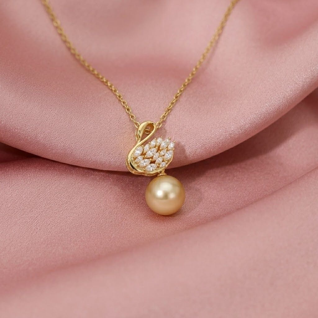 Dây Chuyền Trang Sức Ngọc Trai Swan Akoya Vàng Hoàng Gia Pearl _ P4218