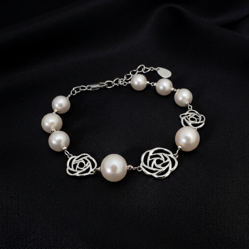 Lắc Tay Trang Sức Ngọc Trai Vogue Freshwater Trắng Hoàng Gia Pearl _W6214