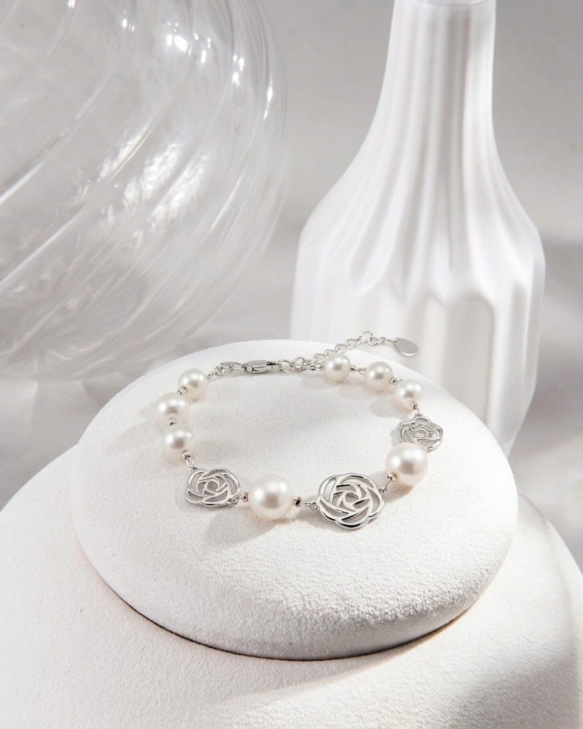 Lắc Tay Trang Sức Ngọc Trai Vogue Freshwater Trắng Hoàng Gia Pearl _W6214