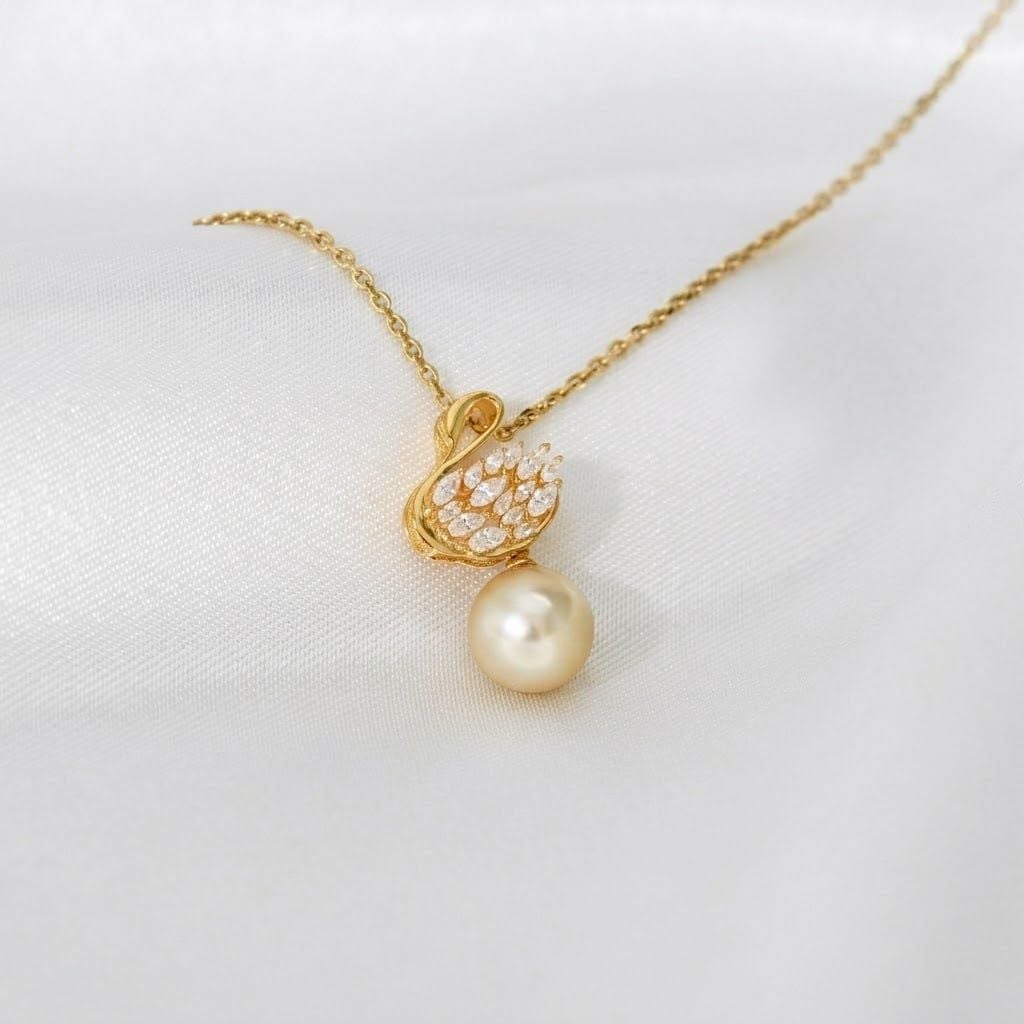 Dây Chuyền Trang Sức Ngọc Trai Swan Akoya Vàng Hoàng Gia Pearl _ P4218