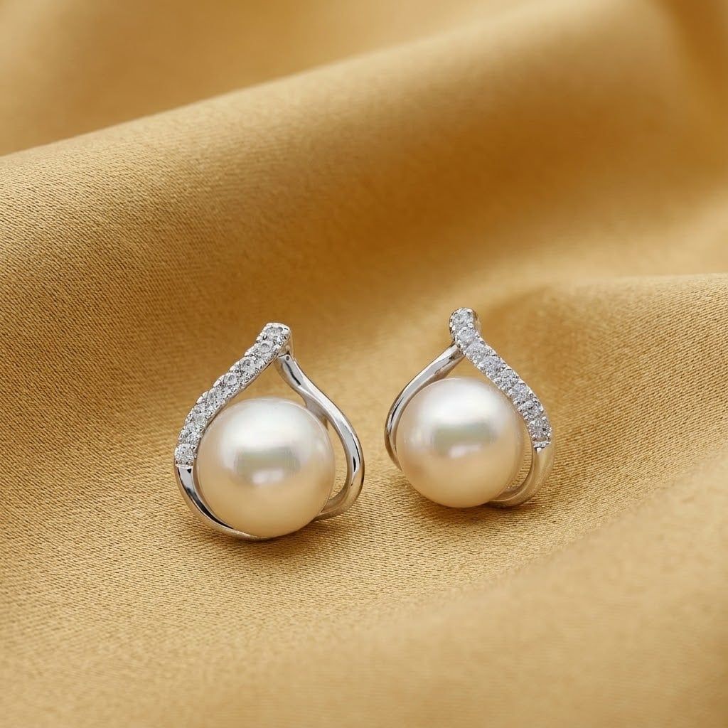 Bông Tai Trang Sức Ngọc Trai Majest Freshwater Trắng Hoàng Gia Pearl _ E5129
