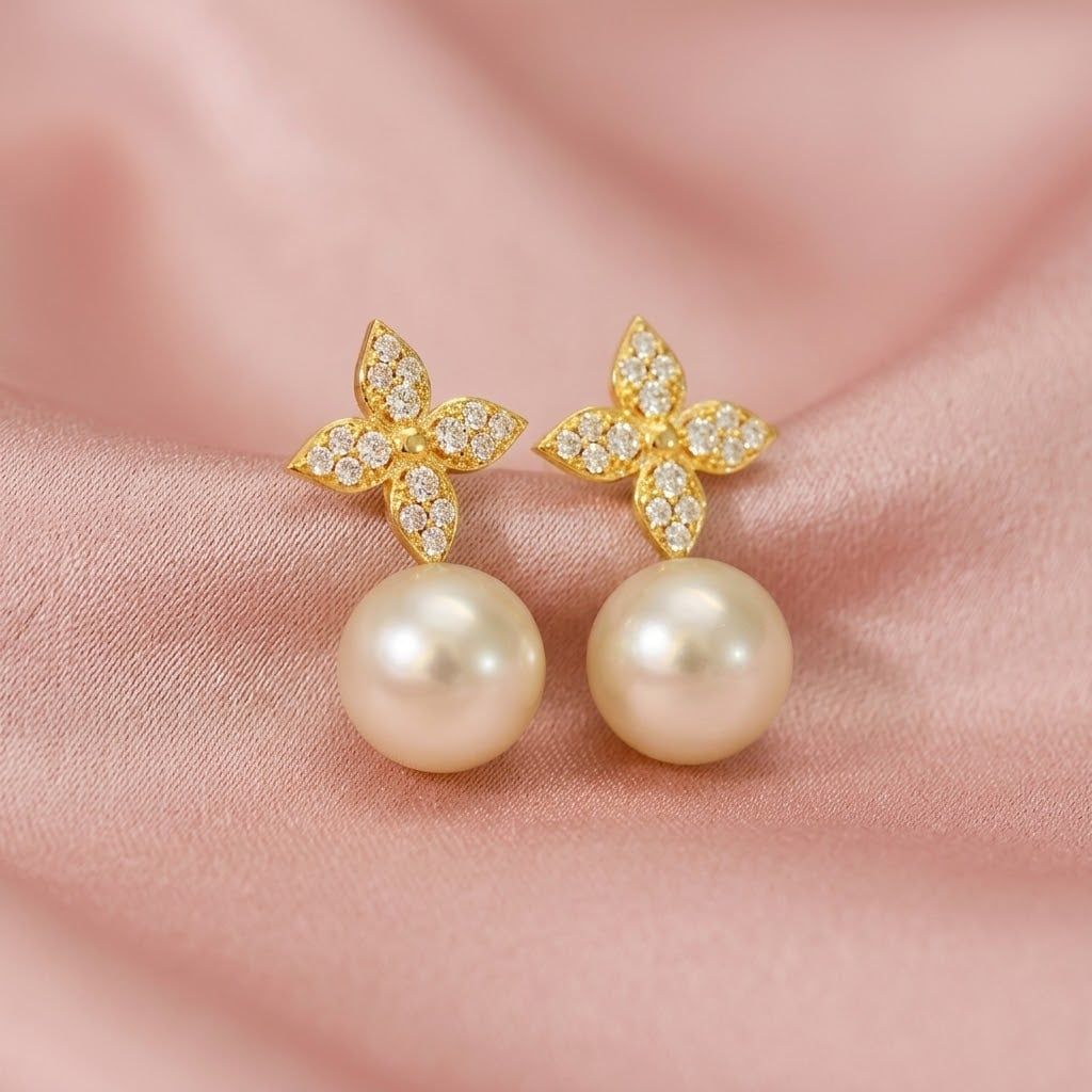 BỘ SƯU TẬP TRANG SỨC NGỌC TRAI ORCHIDS AKOYA VÀNG HOÀNG GIA PEARL_ E4228