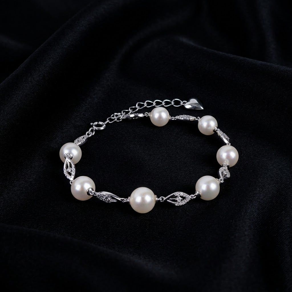 Lắc Tay Trang Sức Ngọc Trai Grand  Freshwater Trắng Hoàng Gia Pearl _ W6059