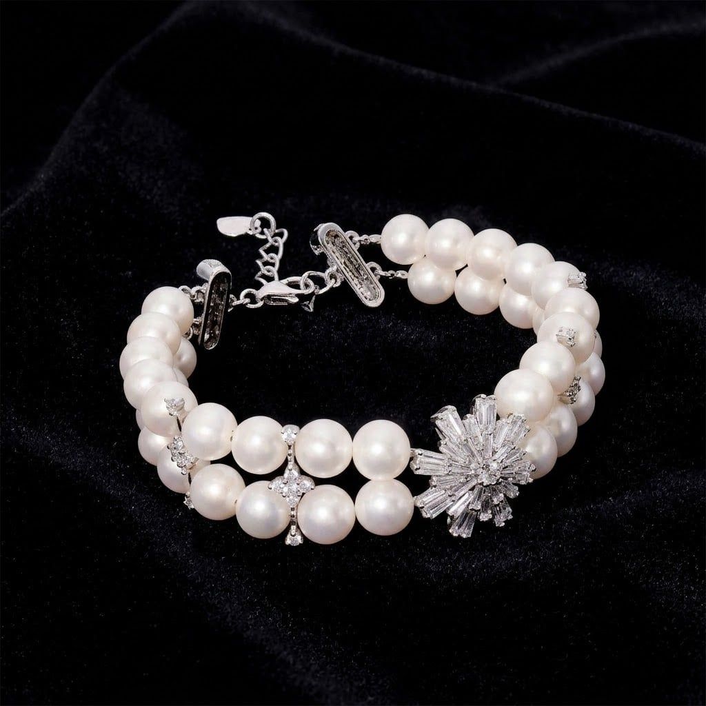 Lắc Tay Trang Sức Ngọc Trai Elite Freshwater Trắng Hoàng Gia Pearl _B2149