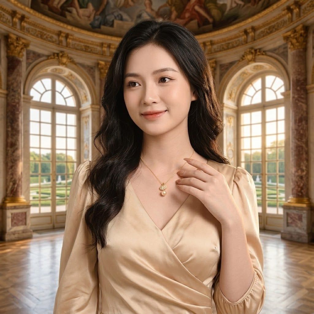 Dây Chuyền Trang Sức Ngọc Trai Swan Akoya Vàng Hoàng Gia Pearl _ P4218