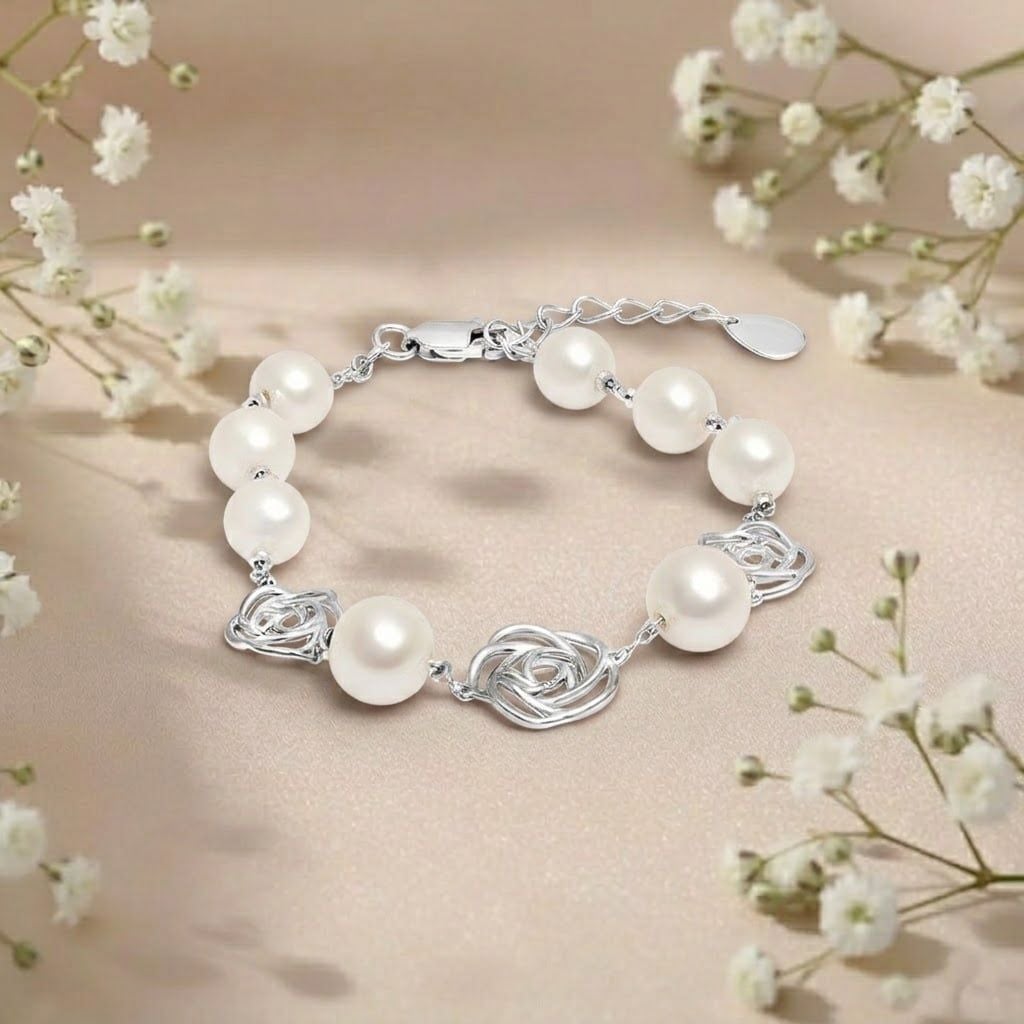 Lắc Tay Trang Sức Ngọc Trai Vogue Freshwater Trắng Hoàng Gia Pearl _W6214