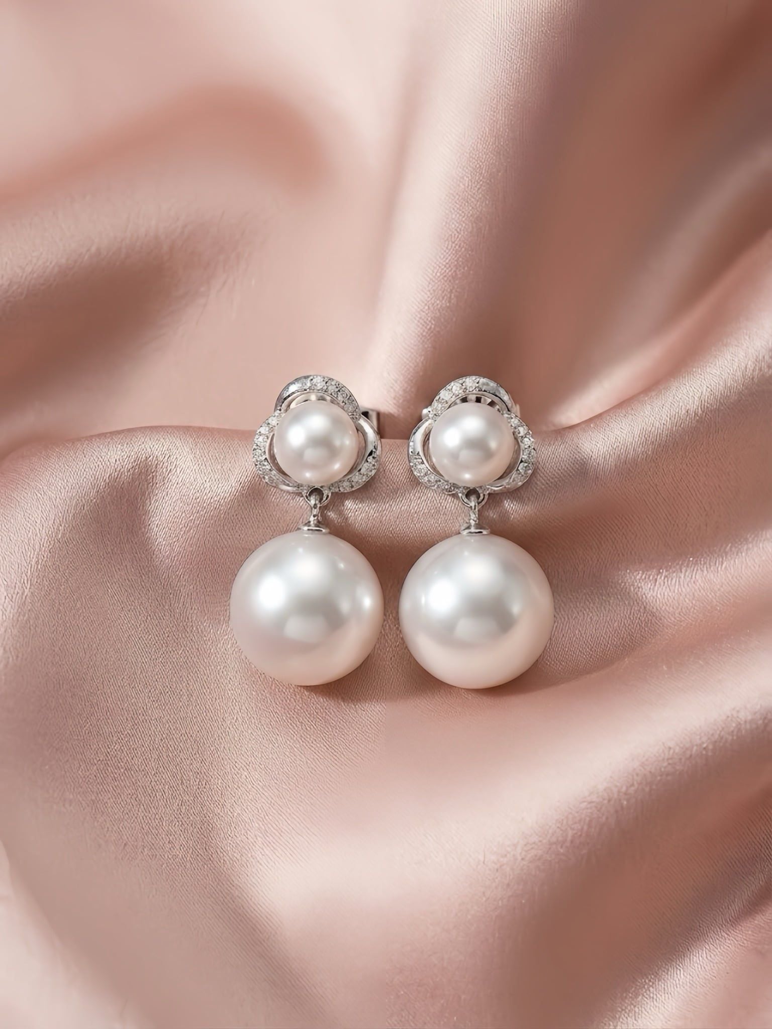 BÔNG TAI TRANG SỨC NGỌC TRAI FRESHWATER TRẮNG HOÀNG GIA PEARL _E8056
