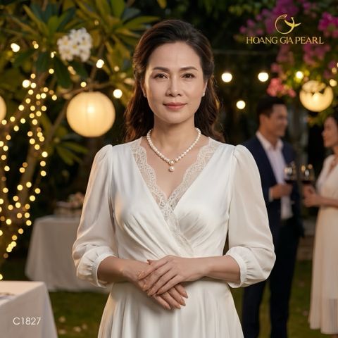 Chuỗi Trang Sức Ngọc Trai Royale Freshwater Trắng Hoàng Gia Pearl _ C1827