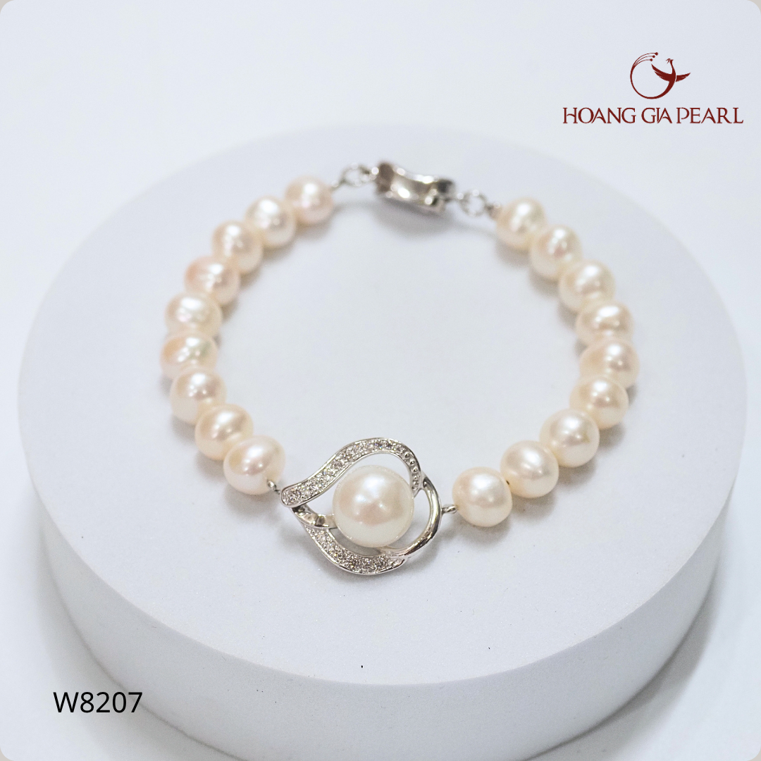 Chuỗi tay ngọc trai đính mặt P8207