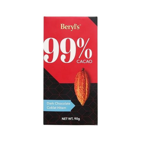 Socola Beryls 90gr No Add Sugar Dark 99% Cacao