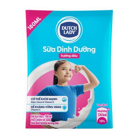 Sữa Tiệt Trùng Dutch Lady Vị Dâu (180ml)
