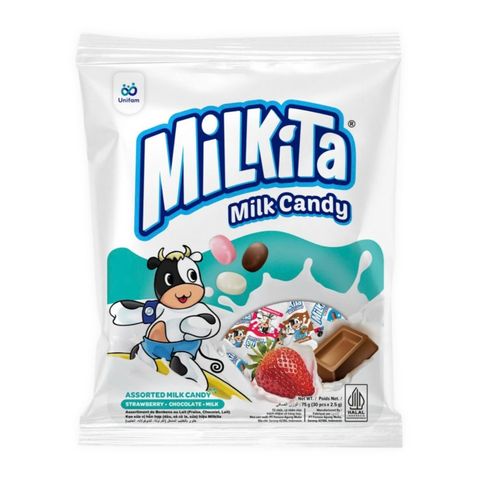 Kẹo sữa vị hỗn hợp (dâu, sô cô la, sữa) hiệu Milkita 75g