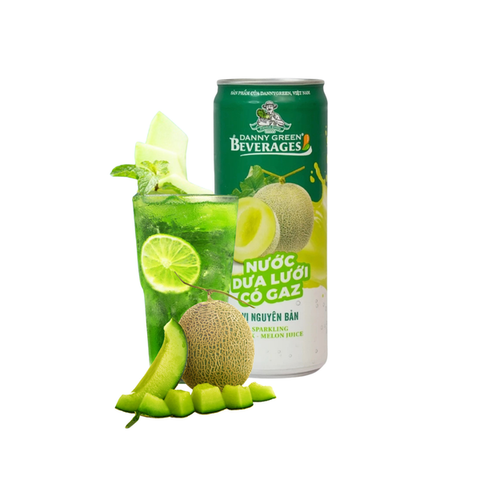 Nước Dưa Lưới Có Gas Dannygreen Vị Nguyên Bản 330ml