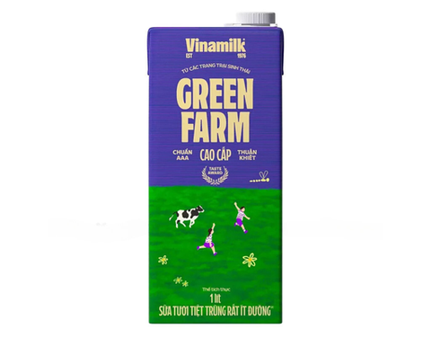 Sữa Tươi Tiệt Trùng Vinamilk Green Farm Rất Ít Đường 1L