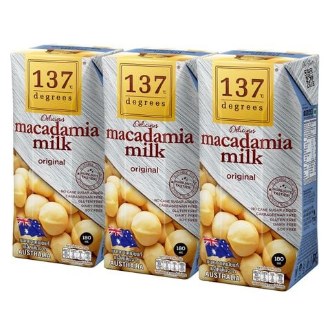 137 Degrees Sữa Hạt Mắc Ca Nguyên Chất 180ml (Lốc 3)