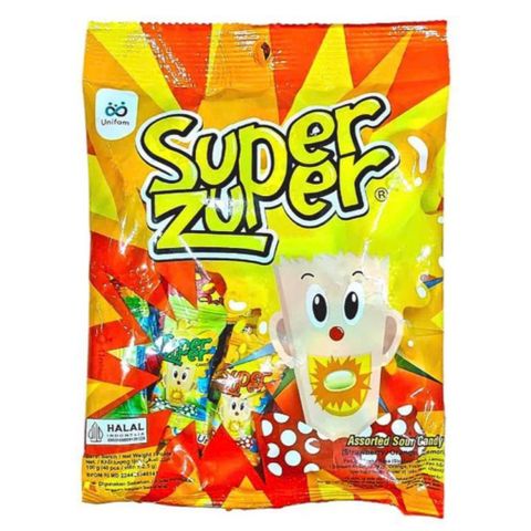 Kẹo hỗn hợp hiệu super zuper vị (dâu, chanh, cam)