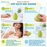  Dụng cụ hút dịch của kidsme với vòi hút mềm mại và linh hoạt giúp làm sạch khoan mũi của bé 