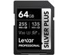 Thẻ Nhớ SD Lexar 64Gb 255Mb Professional Silver PRO U3 V30, Mới 100% | Chính Hãng