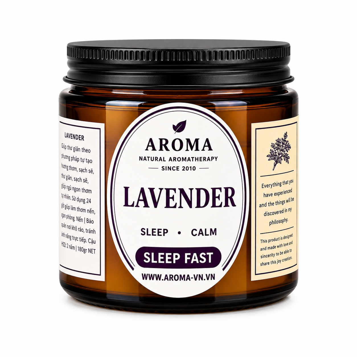 Nến Thơm Lavender 33H – Hương Oải Hương Thư Giãn Chuẩn EU Chỉ 189K Tại Đà Nẵng