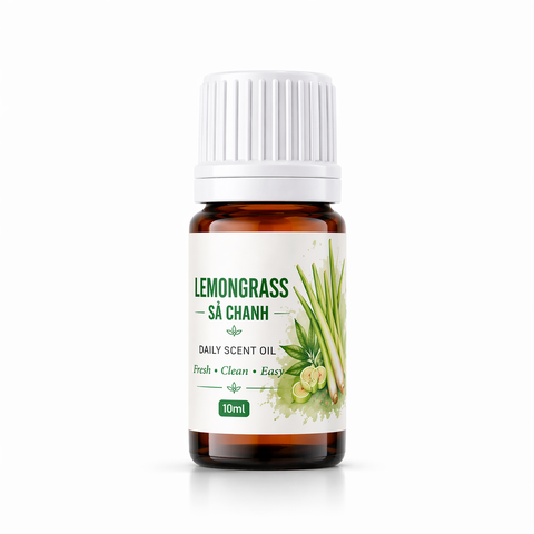 Lemongrass Daily Scent Oil 10ml | Sả Chanh Việt Nam  Daily Scent Oil 100% Natural – Fresh • Clean • Easy | Aroma Since 2010