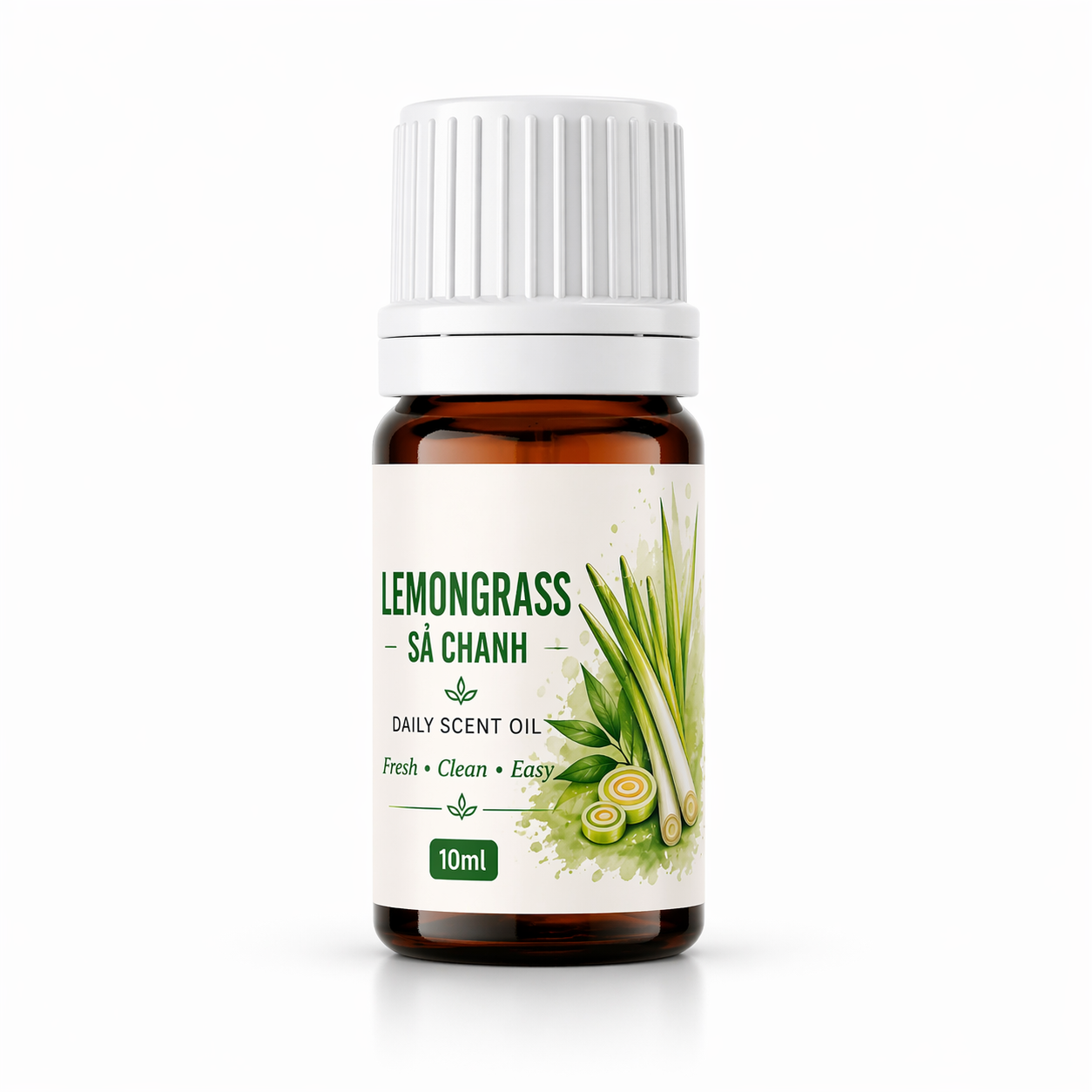 Lemongrass Daily Scent Oil 10ml | Sả Chanh Việt Nam  Daily Scent Oil 100% Natural – Fresh • Clean • Easy | Aroma Since 2010