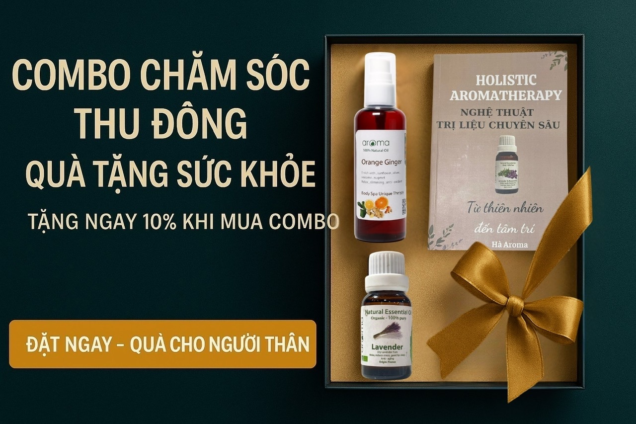 Bộ quà tặng Hương Tâm Trí – Sách, tinh dầu, dầu massage trị liệu