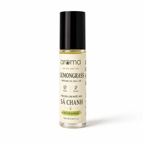 Dầu Lăn Sả Chanh Aroma 10ml – Lemongrass Perfume Roll-On | Best Seller