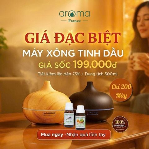 Máy Xông Tinh Dầu Aroma 500ml – Mẫu bầu dục Màu Gỗ Vàng & Màu Mun  | Hẹn Giờ, Hơi Phun Mạnh, Bảo Hành 3 Tháng
