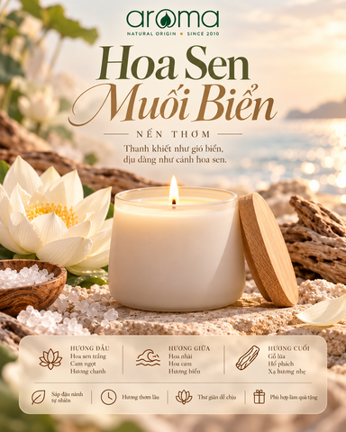 Nến Thơm Cao Cấp Fresh Aroma 450g – Bộ Sưu Tập 6 Mùi Hương Hoa & Biển