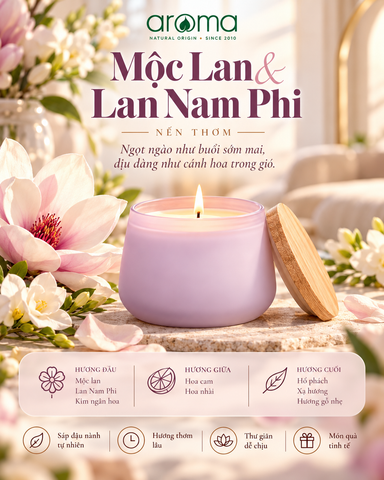 Nến Thơm Cao Cấp Fresh Aroma 450g – Bộ Sưu Tập 6 Mùi Hương Hoa & Biển