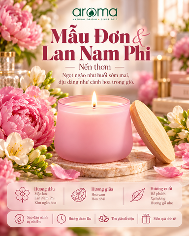 Nến Thơm Cao Cấp Fresh Aroma 450g – Bộ Sưu Tập 6 Mùi Hương Hoa & Biển