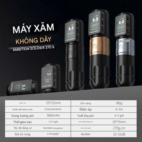  Ambition Soldier 270S Máy Xăm 