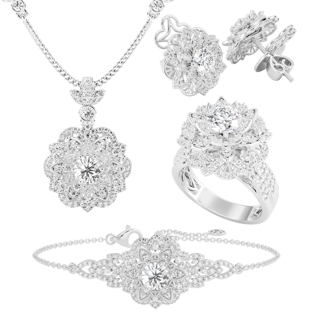 Bộ Trang Sức Kim Cương Lotus Elegance Sen Phú Quí