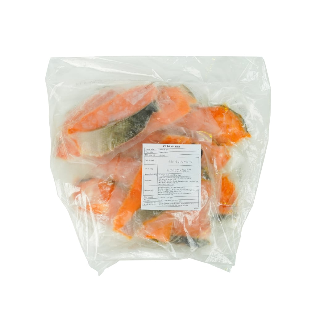 Cá hồi phi lê đông lạnh cắt Kirimi 100g