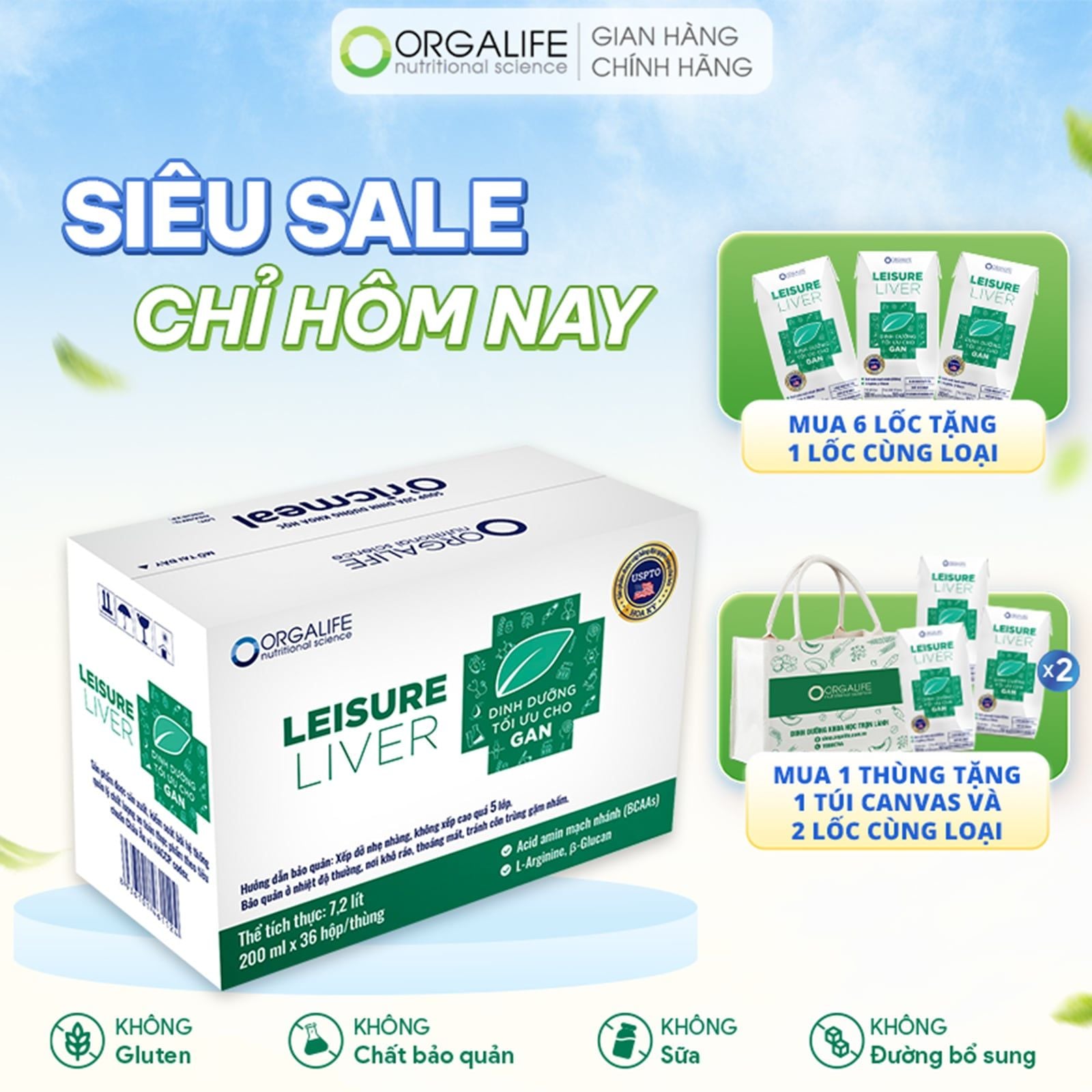  LEISURE LIVER - Soup Uống Dinh Dưỡng Cho Người Bệnh Gan Hỗ Trợ Tăng Cường Chức Năng Gan, Hạn Chế Suy Mòn Cơ - Thùng 36 Hộp (200ml/Hộp) 