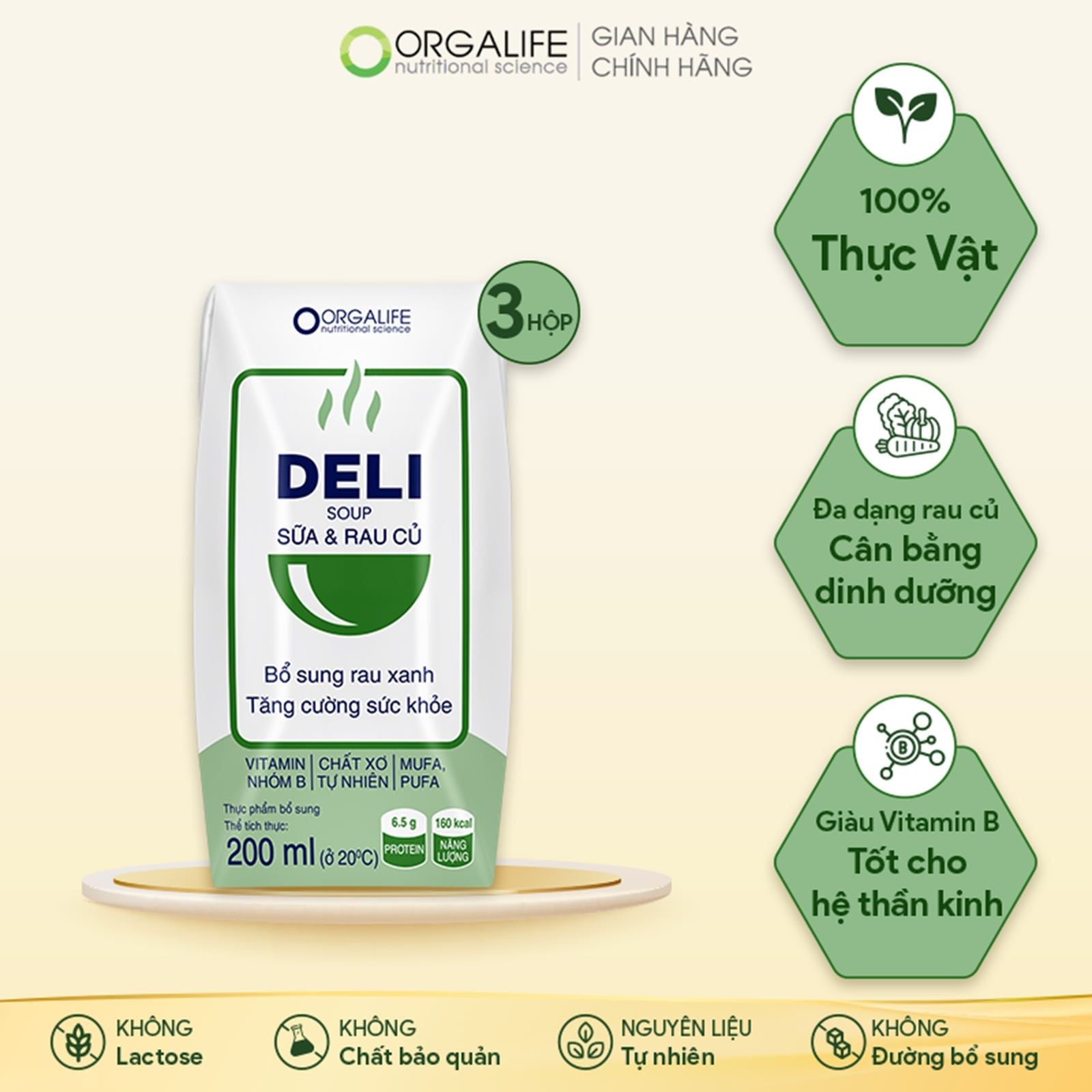  [Quà tặng] DELISOUP SỮA & RAU CỦ - Bữa Phụ Bổ Sung Rau Xanh - Bữa Phụ Bổ Sung Rau Xanh - Lốc 3 Hộp (200ml/Hộp) 