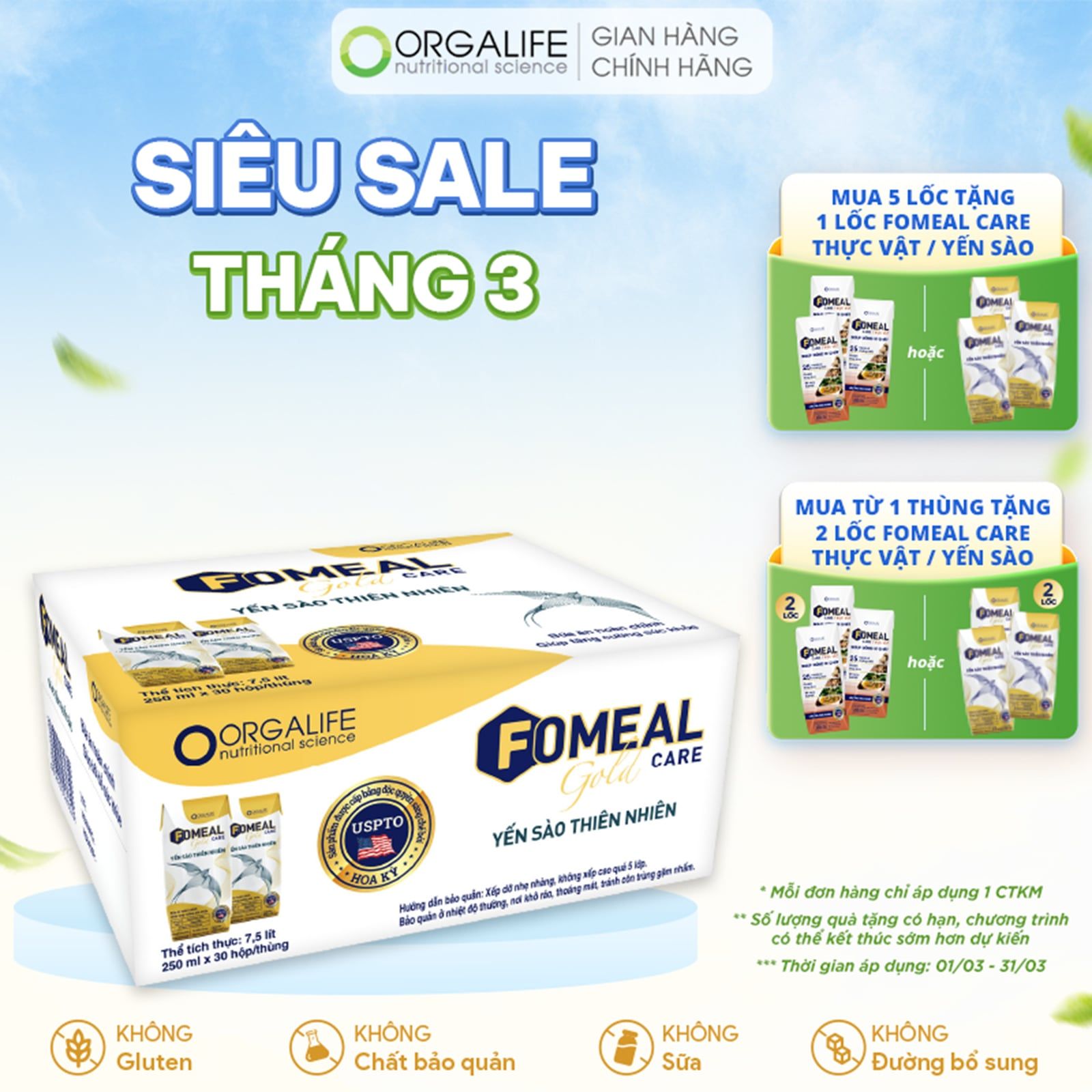  FOMEAL CARE GOLD YẾN SÀO THIÊN NHIÊN - Soup Uống Vi Chất Hạn Chế Mất Cơ, Tăng Đề Kháng - Thùng 30 Hộp (250ml/Hộp) 