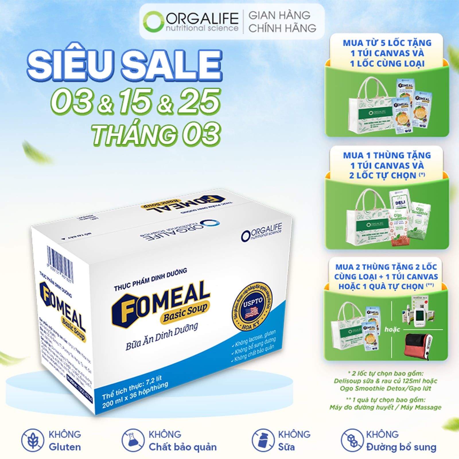  Thực phẩm dinh dưỡng FOMEAL BASIC SOUP - Thùng 36 Hộp (200ml/Hộp) 