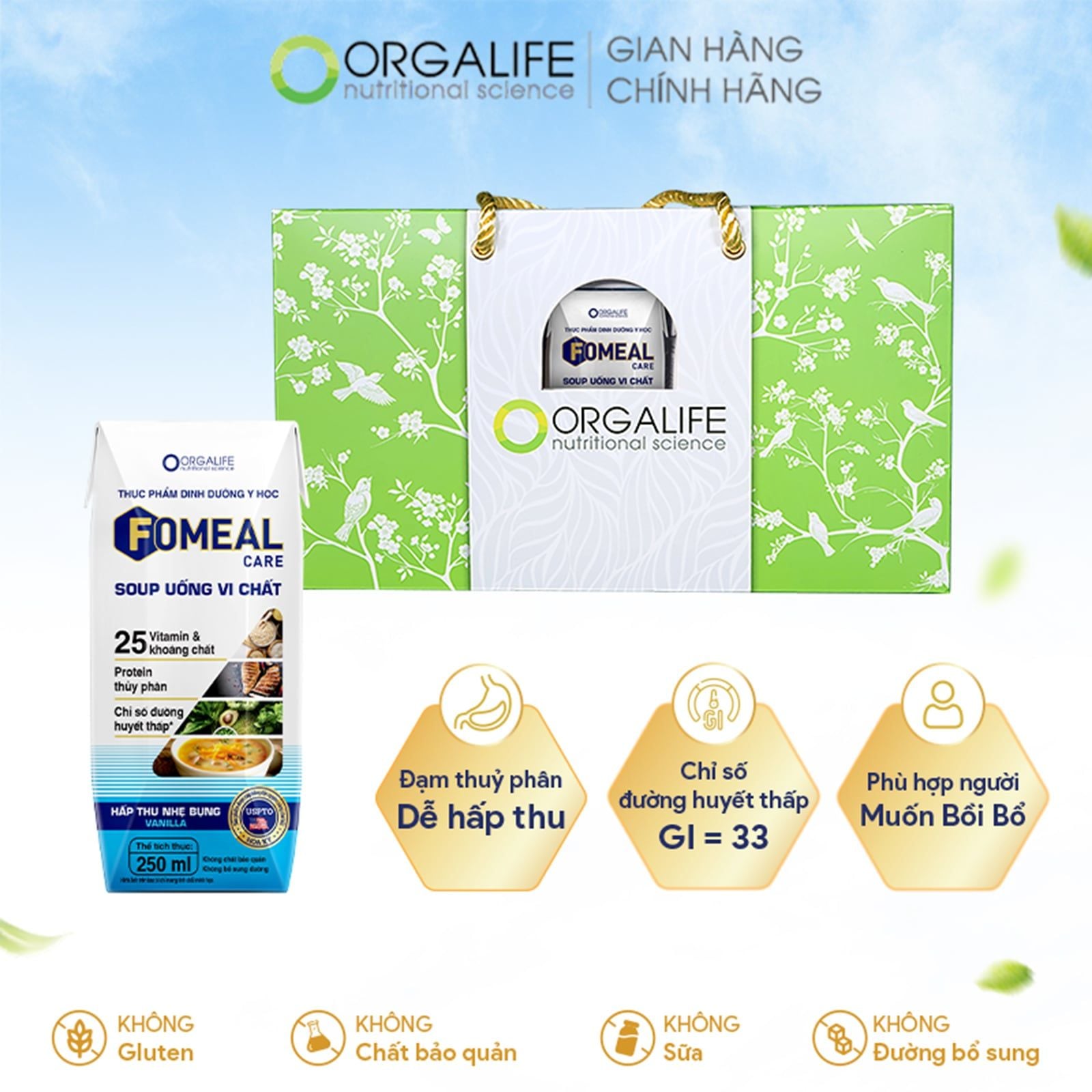  Hộp Quà Fomeal Care - Thực Phẩm Dinh Dưỡng Y Học - 5 Hộp (250ml/Hộp) 