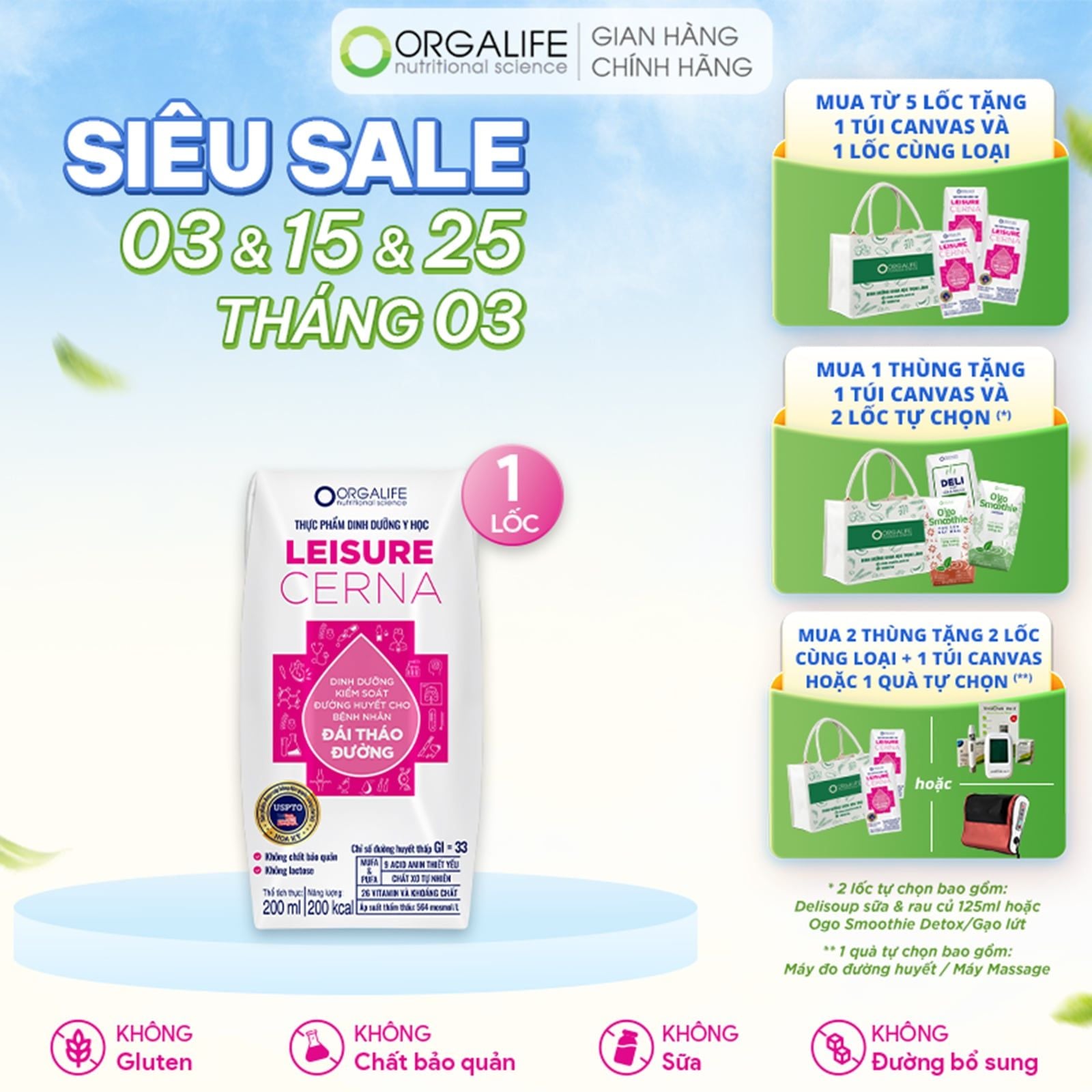  Thực phẩm dinh dưỡng y học LEISURE CERNA - Lốc 3 Hộp (200ml/Hộp) 