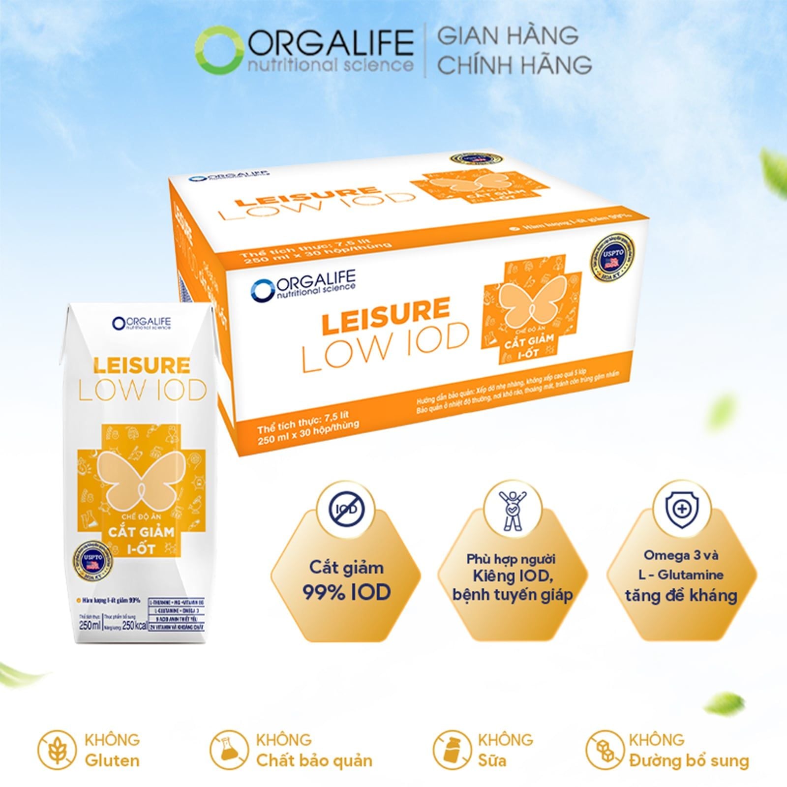  Leisure Low Iod - Soup Uống Dinh Dưỡng Cho Người Bệnh Tuyến Giáp Cần Cắt Giảm I-ốt - Thùng 30 Hộp 