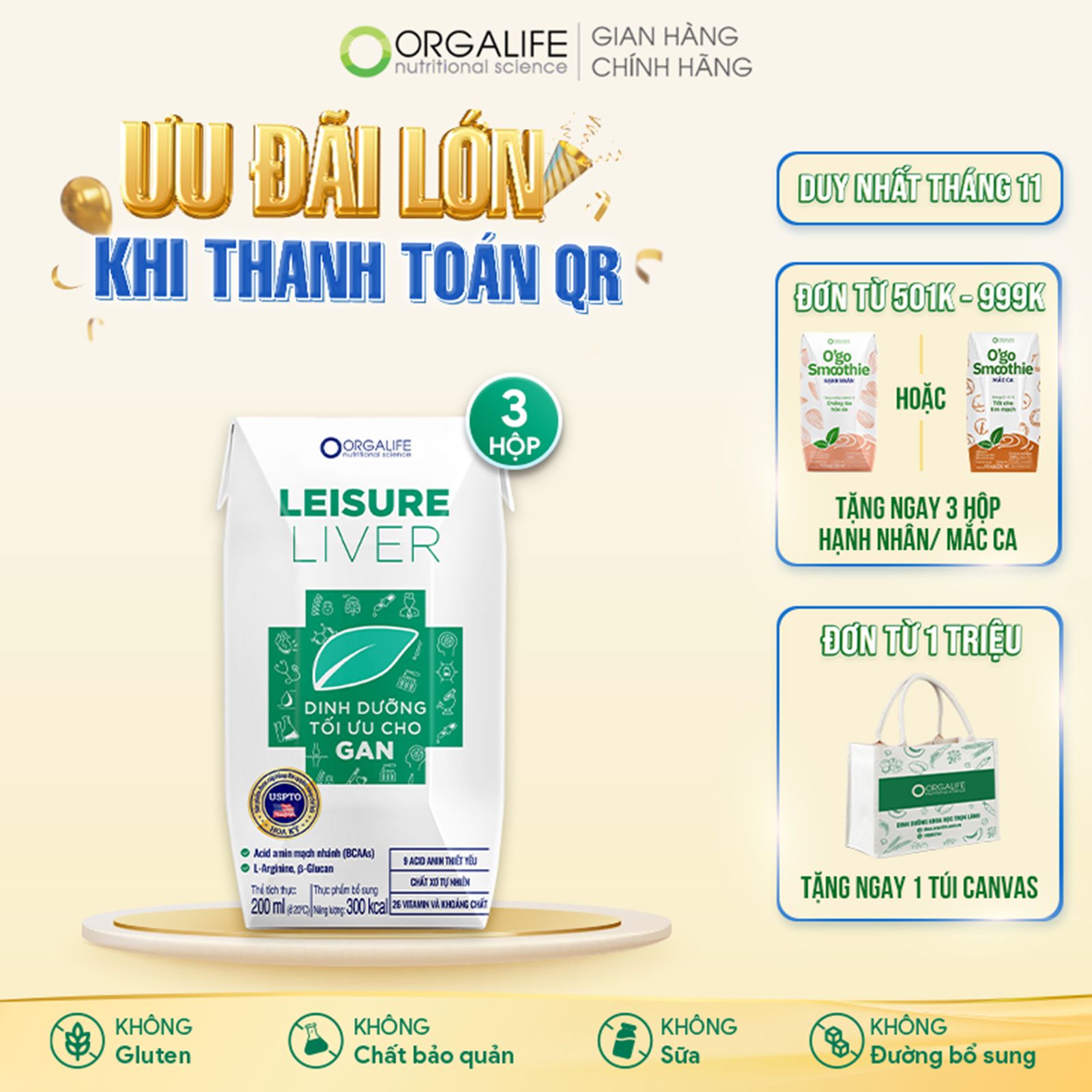  LEISURE LIVER - Soup Uống Dinh Dưỡng Cho Người Bệnh Gan Hỗ Trợ Tăng Cường Chức Năng Gan, Hạn Chế Suy Mòn Cơ - Lốc 3 Hộp (200ml/Hộp) 